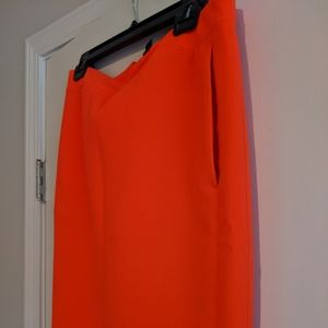 Neon orange JCrew pencil Skirt